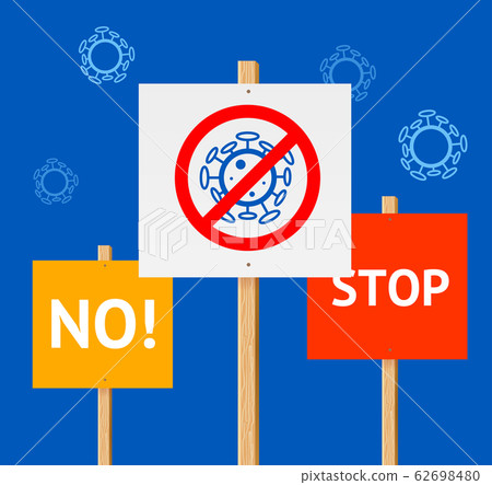Realistic Detailed 3d Coronavirus Concept Ad Poster Card. Vector Realistic Detailed 3d Coronavirus Concept Ad Poster Card. Vector 62698480
