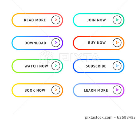 Color Thin Line Button Template Set. Vector Color Thin Line Button Template Set. Vector 62698482