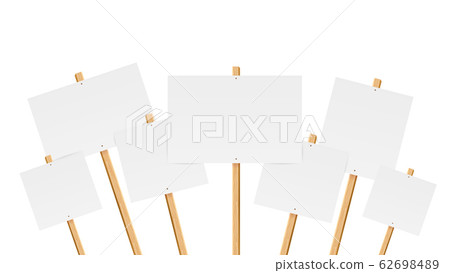 Realistic Detailed 3d Empty Template Mockup Table Protest Set. Vector Realistic Detailed 3d Empty Template Mockup Table Protest Set. Vector 62698489