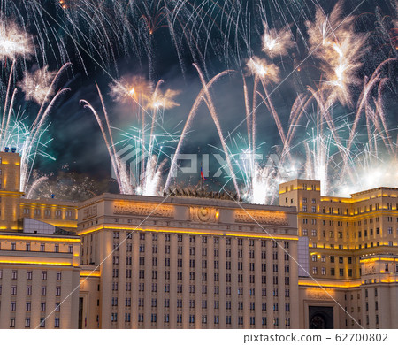 Fireworks over the Moscow, Russia 62700802