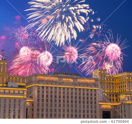 Fireworks over the Moscow, Russia 62700804