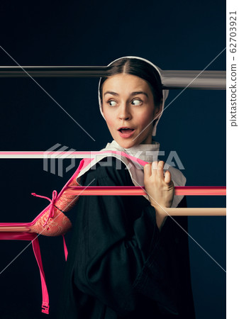 Medieval young woman as a nun, creative design, art vision Medieval young woman as a nun, creative design, art vision 62703921