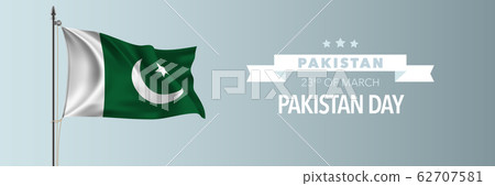 Pakistan day greeting card, banner vector illustration. Pakistan day greeting card, banner vector illustration. 62707581