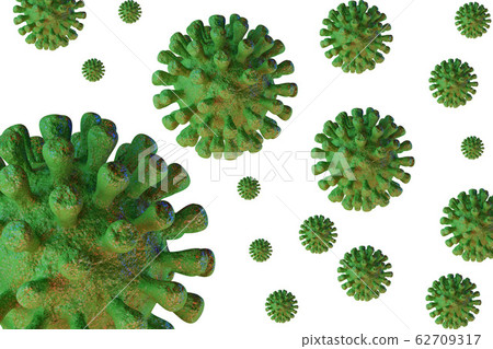 3D Rendering of contagious HIV AIDS, Flur or Coronavirus 62709317