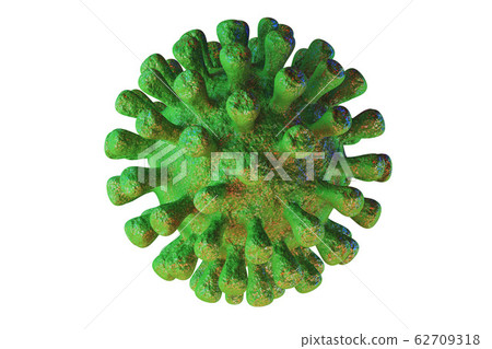 3D Rendering of contagious HIV AIDS, Flur or Coronavirus 62709318