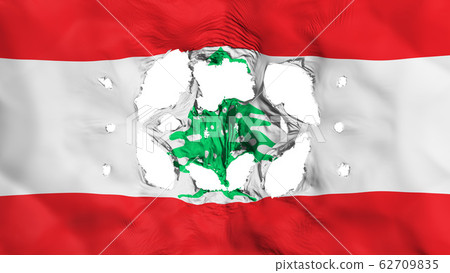 Holes in Lebanon flag Holes in Lebanon flag 62709835