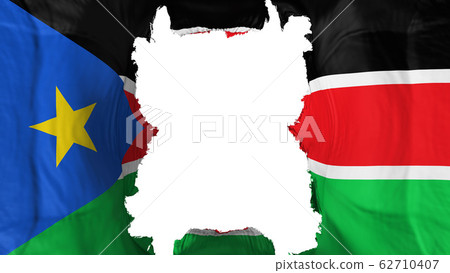 Ripped South Sudan flying flag 62710407