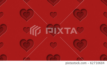 seamless heart shapes pattern 3d rendering illustration background 62710684