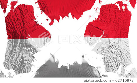 Monaco torn flag fluttering in the wind 62710972