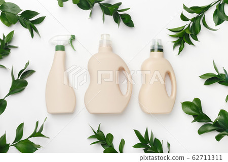 Plastic bottles with liquid detergent, antibacterial gel with natural plant extract 62711311
