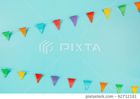 Multicolored paper flags 62712181