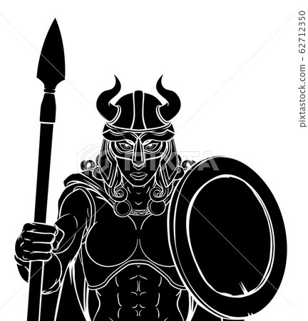 Viking Female Gladiator Warrior Woman Team Mascot 62712350