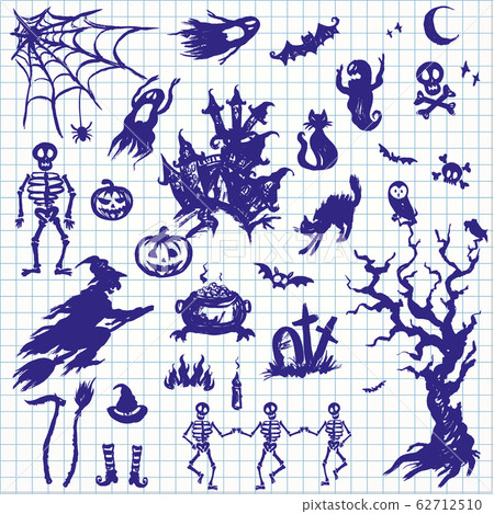 Happy Halloween designs set with various elements Happy Halloween designs set with various elements 62712510