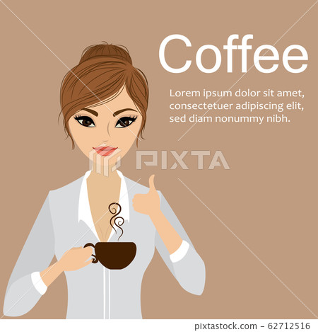 Pretty girl holding a cup of coffee Pretty girl holding a cup of coffee 62712516