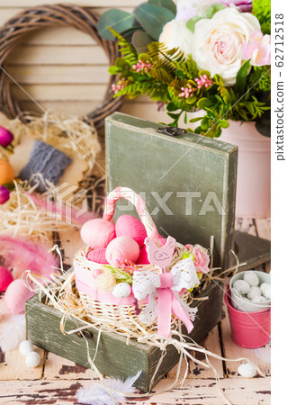 Still life in rustic style. Easter concept Still life in rustic style. Easter concept 62712518