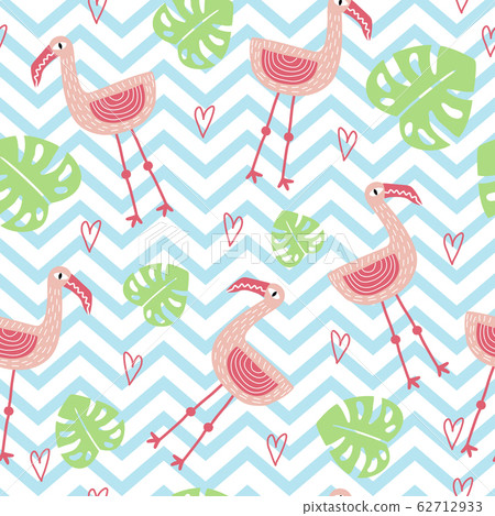 Seamless baby background with pink flamingos vector illustration Seamless baby background with pink flamingos vector illustration 62712933