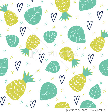 Seamless pineapple pattern. Tropical background vector illustration Seamless pineapple pattern. Tropical background vector illustration 62712934