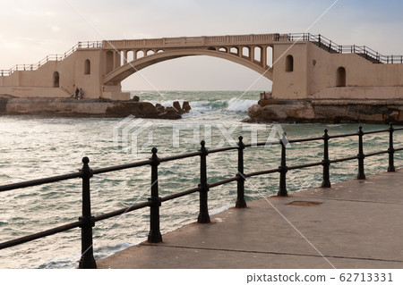 Landscape with coastal railings and Montazah Landscape with coastal railings and Montazah 62713331