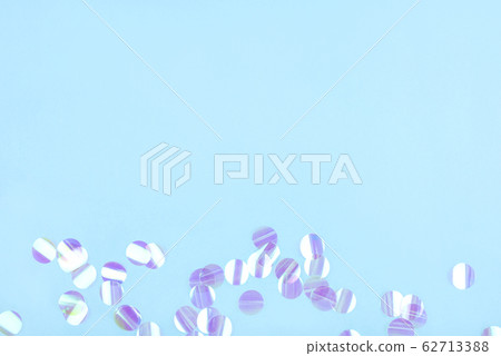 Pearl confetti on blue background. Pearl confetti on blue background. 62713388
