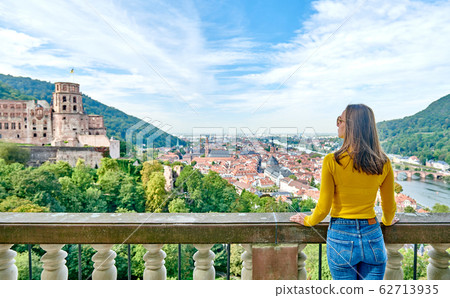 Tourist in Heidelberg town on Neckar river in, 62713935