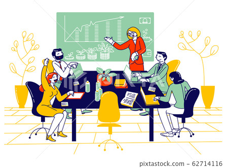 Financial School Courses or Businesspeople Board Meeting. Employees Discussing Company Strategy Financial School Courses or Businesspeople Board Meeting. Employees Discussing Company Strategy 62714116