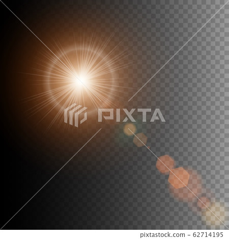 Summer Sun Lens Flare With Realistic Light And... - Stock Illustration  [62714195] - Pixta