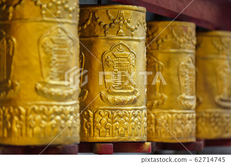 Prayer wheels in Tabo Monastery 62714745