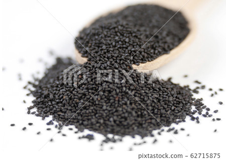 Basil seeds or Hairy,Sabja in wooden spoon Basil seeds or Hairy,Sabja in wooden spoon 62715875