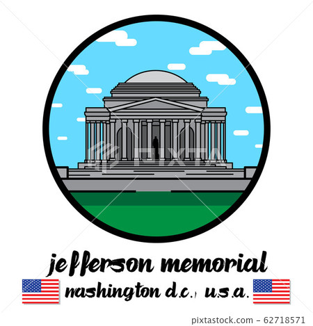 Circle Icon jefferson memorial.vector illustration 62718571