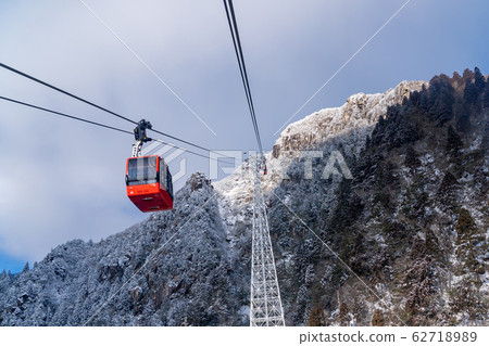 Mie Prefecture Winter Gozaisho Ropeway Gondola and Yamagami-koen Station on the summit 62718989