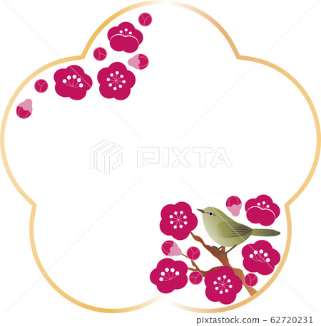 Uguisu梅花鳥春天框架複製空間 Uguisu梅花鳥春天框架複製空間 62720231