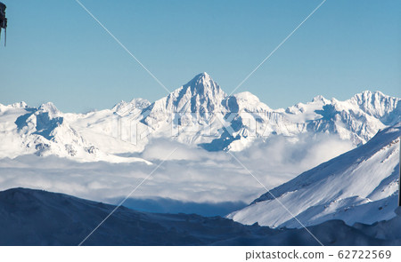 Zermatt Breuil cervinia sea of clouds in valley mountains emerging view perfect sky 62722569
