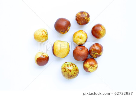 Chinese jujubes on white background. Chinese jujubes on white background. 62722987