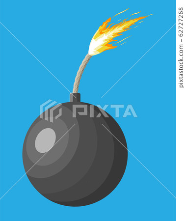 Black ball bomb about to explode. 62727268