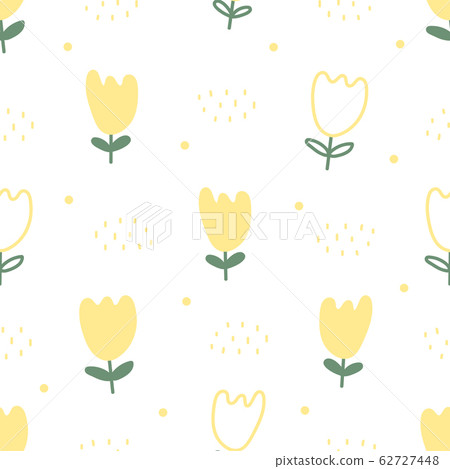 Yellow flowers seamless pattern background - Stock Illustration ...