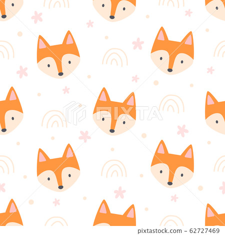Cute fox seamless pattern background 62727469
