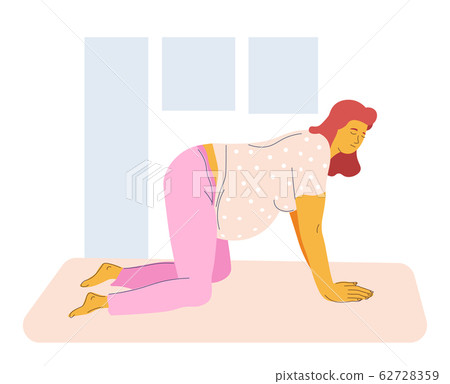 Childbirth preparing isolated icon, pregnant woman in gym Childbirth preparing isolated icon, pregnant woman in gym 62728359
