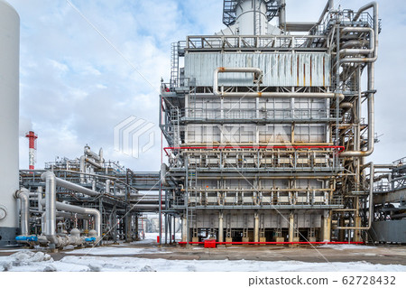 heat exchanger in an oil refinery, large size, daylight 62728432