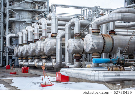 heat exchanger in an oil refinery, large size, daylight heat exchanger in an oil refinery, large size, daylight 62728439