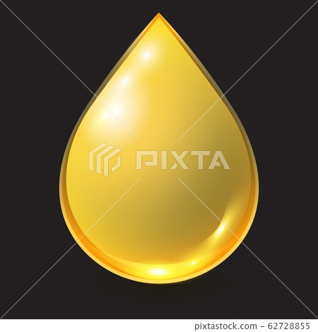 Vector golden oil drop isolated on black Vector golden oil drop isolated on black 62728855