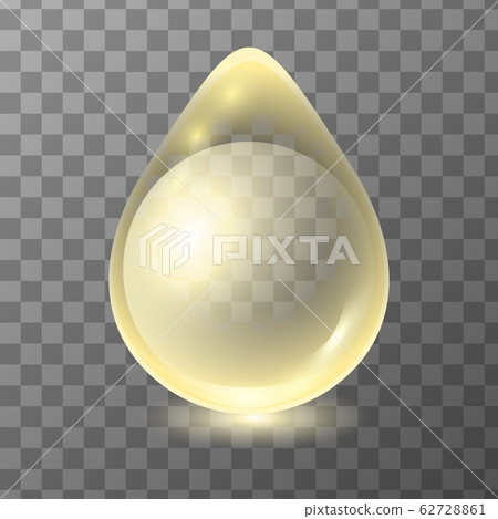Vector yellow transparent oil drop isolated on 62728861