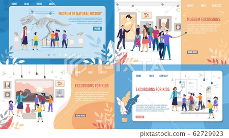 Art and Natural Museum Excursion Landing Page Set Art and Natural Museum Excursion Landing Page Set 62729923