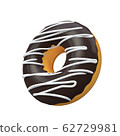 Chocolate donut on a white background 62729981