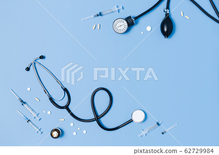 Doctor's desk table. Doctor's desk table. 62729984