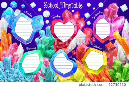 Jewel crystals, school weekly timetable schedule Jewel crystals, school weekly timetable schedule 62730210