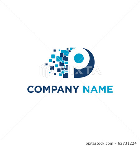 Initial DP logo design template for technology & - Stock Illustration ...