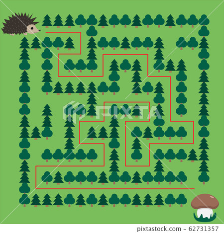 Hedgehog and Mushroom Maze educational game for 62731357