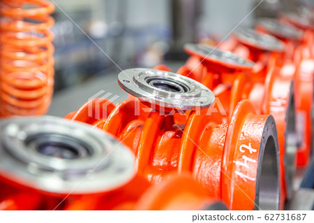 painted engine parts in the shop in the 62731687
