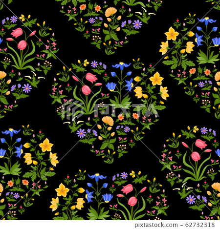 Tradition mughal motif, fantasy flowers in retro, vintage style. Tradition mughal motif, fantasy flowers in retro, vintage style. 62732318