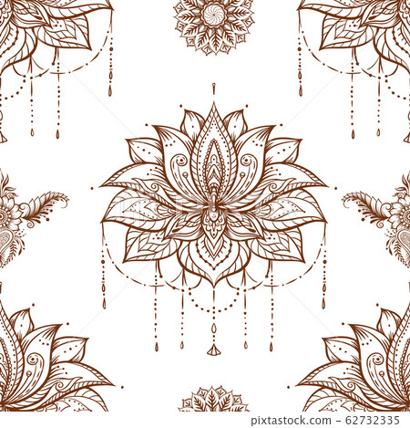 Ornate Lotus flower. 62732335